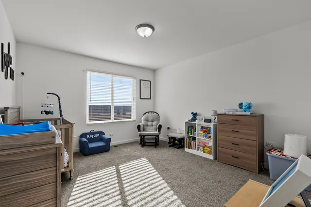 a bedroom with furniture and a window