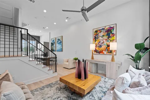 a living room with furniture