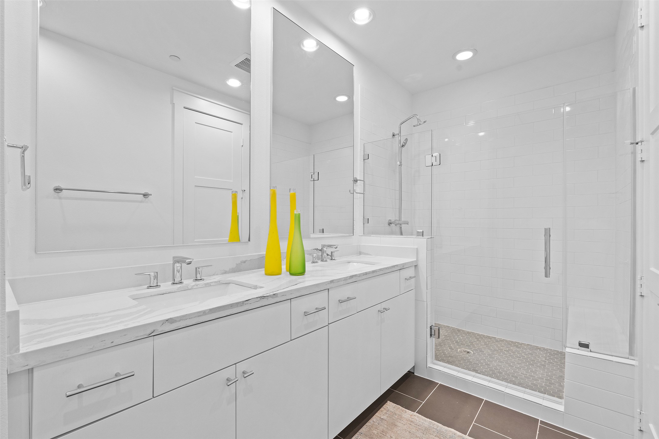 239 Watt Court Round Rock, TX 78664 - Photo 26 of 40 a bathroom with a granite countertop sink and a mirror