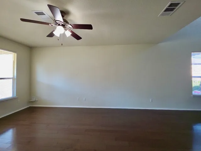 an empty room with a window