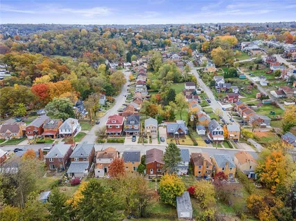 an aerial view of a city