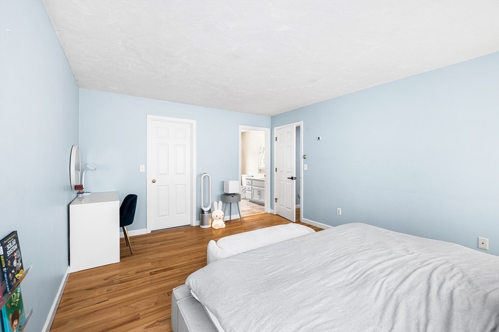 13 Jonathans Way Upton, MA 01568 - Photo 19 of 36 a bedroom with a bed and wooden floor