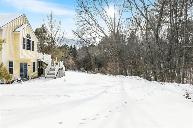 a view of a snow on the side of the road