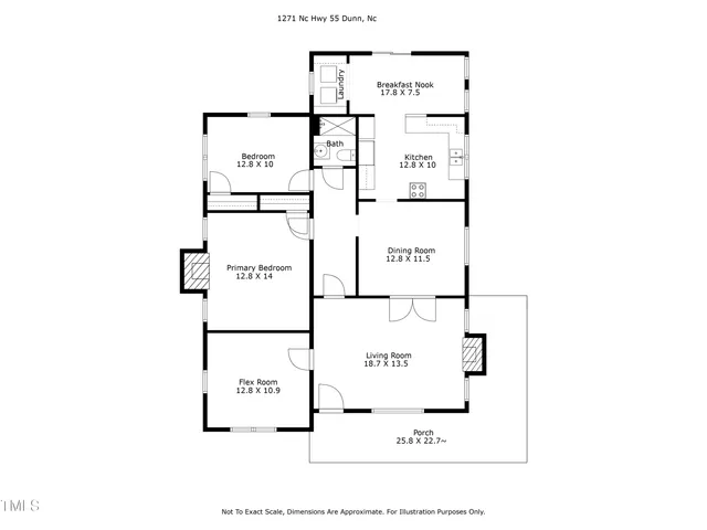 a backyard of a house with plants and large trees