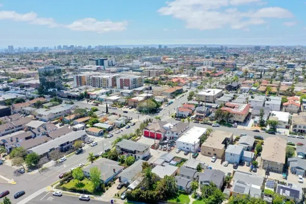 an aerial view of a city