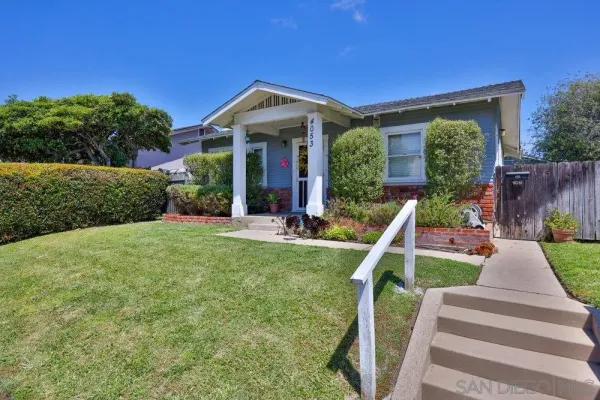 front view of a house with a yard