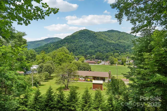 a view of a lake with mountains in the background