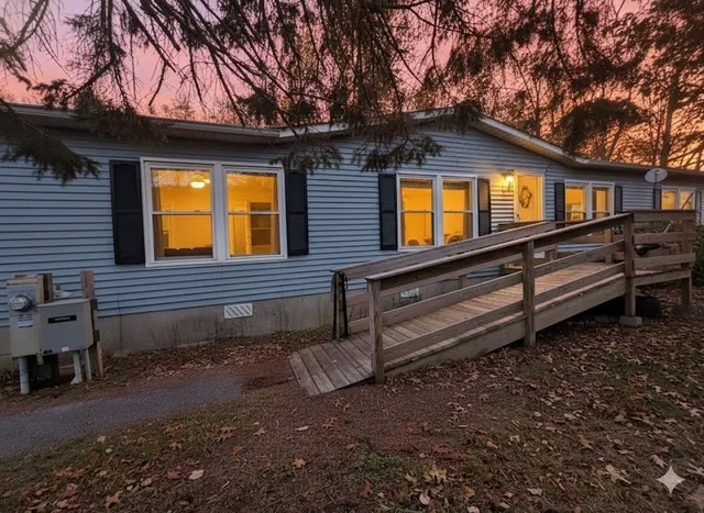 a view of a house with a yard