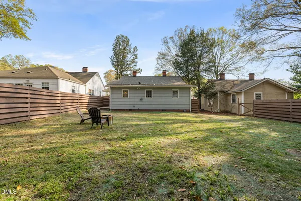 a bathroom with a sink and a yard