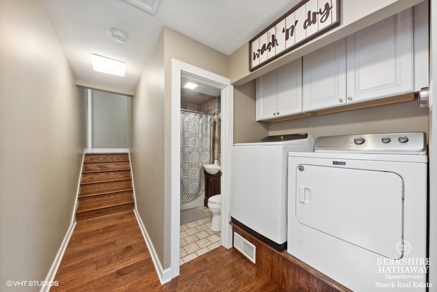 2408 George Street Rolling Meadows, IL 60008 - Photo 16 of 24 a view of a hallway with washer and dryer