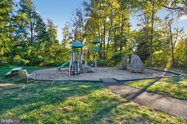 a view of a lake with a yard and trees