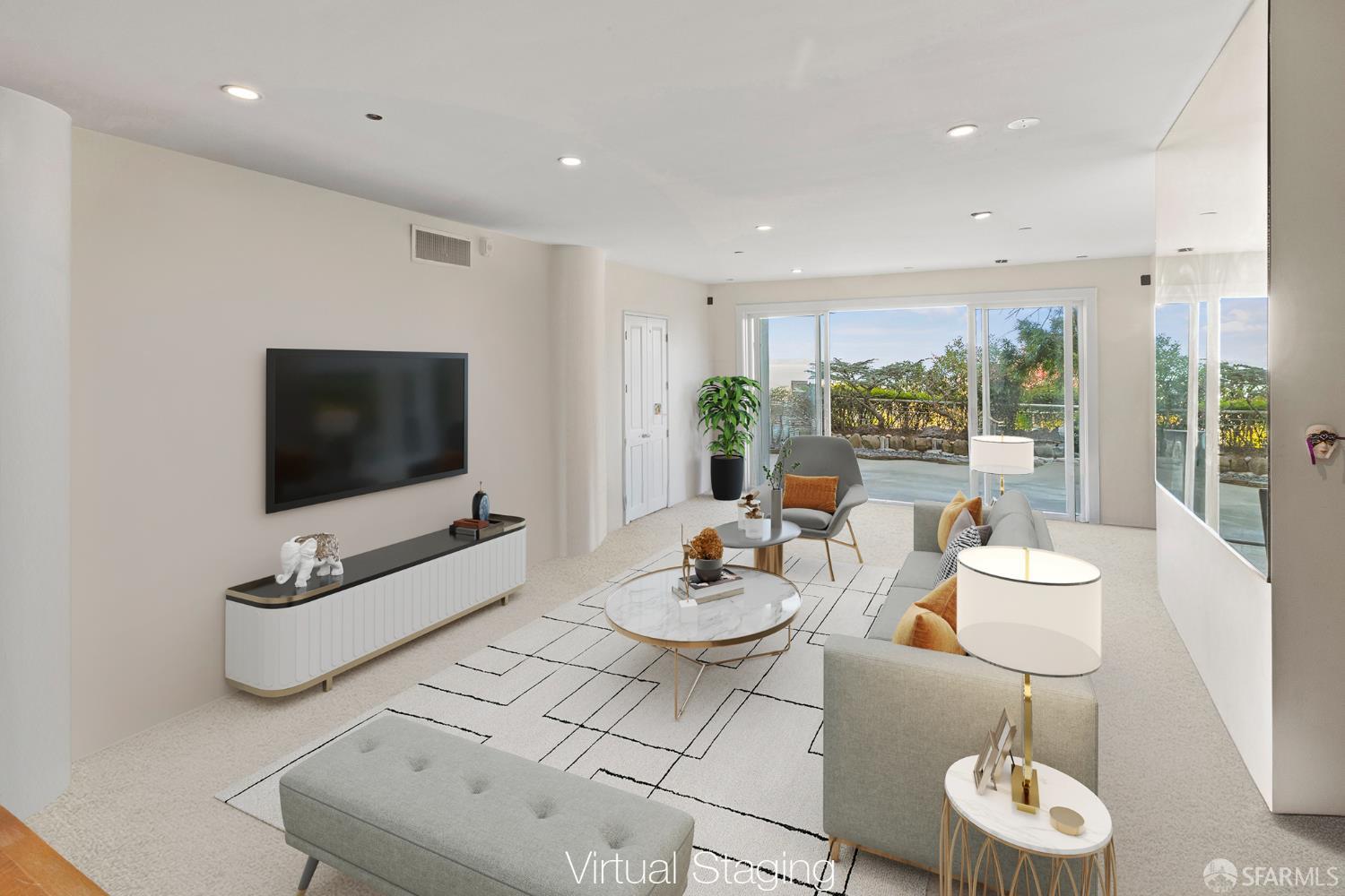 2040 Broadway, Unit 102 San Francisco, CA 94115 - Photo 5 of 16 a living room with furniture and a flat screen tv