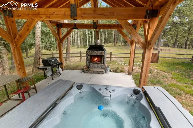 a view of yard with large tree