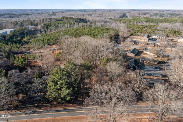 an aerial view of mountain with trees