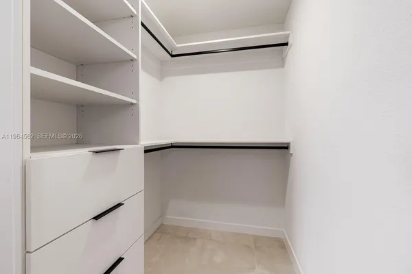 a close view of closet