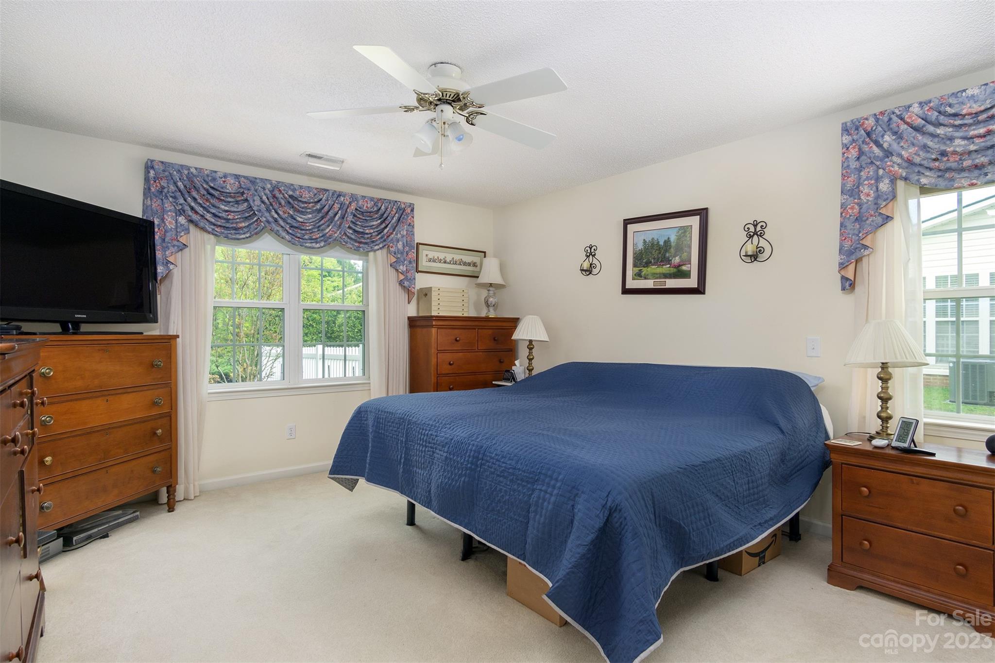 19 Briarbrook Road Fletcher, NC 28732 - Photo 21 of 46 a bedroom with a bed and a flat screen tv