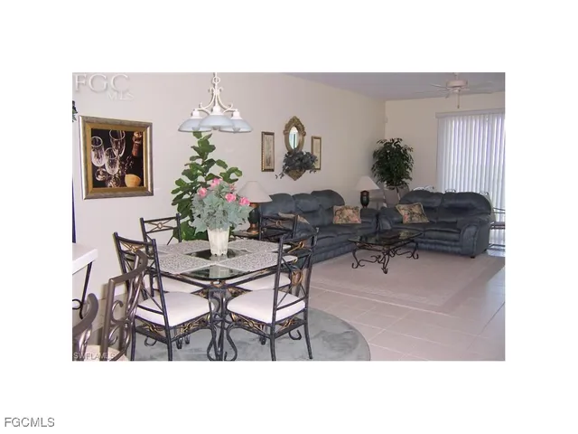 a dining room with furniture