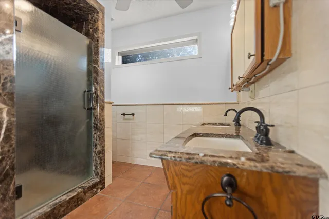 a bathroom with a shower