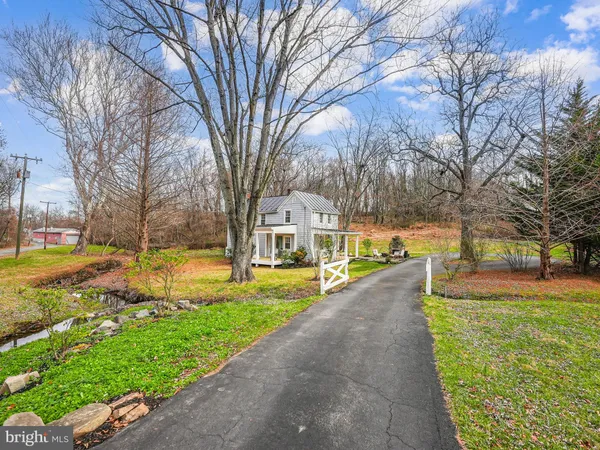 a view of a swimming pool with an outdoor space