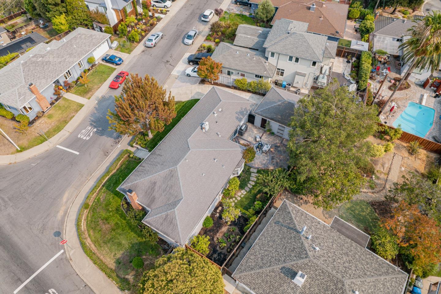 100 Chestnut Street San Carlos, CA 94070 - Photo 44 of 45 an aerial view of a house with a garden and lots of residential buildings