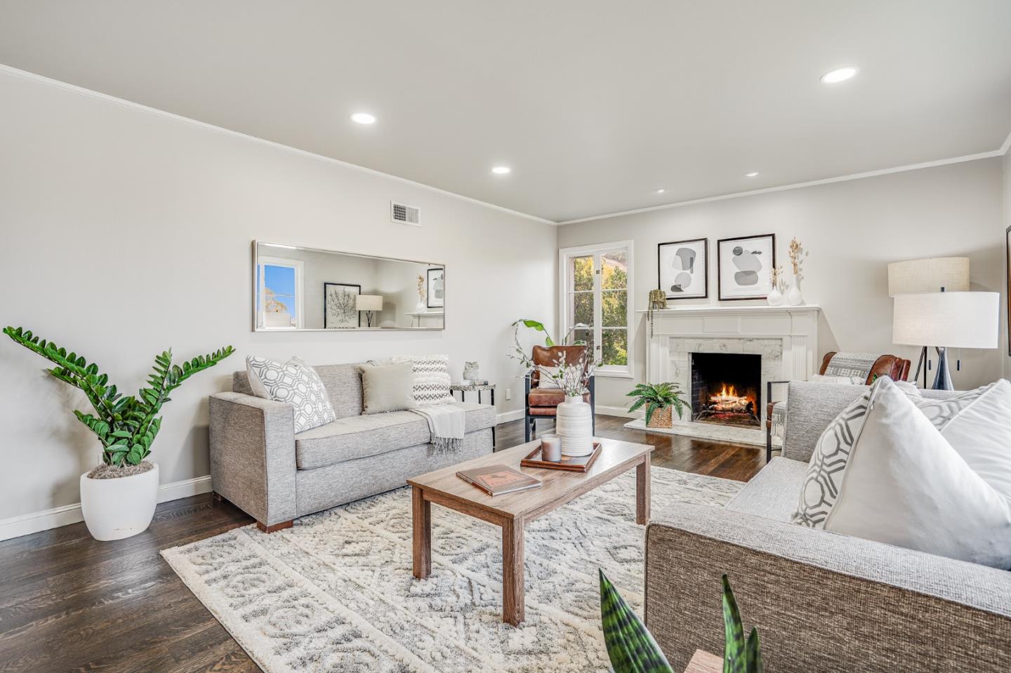 100 Chestnut Street San Carlos, CA 94070 - Photo 8 of 45 a living room with furniture and a fireplace