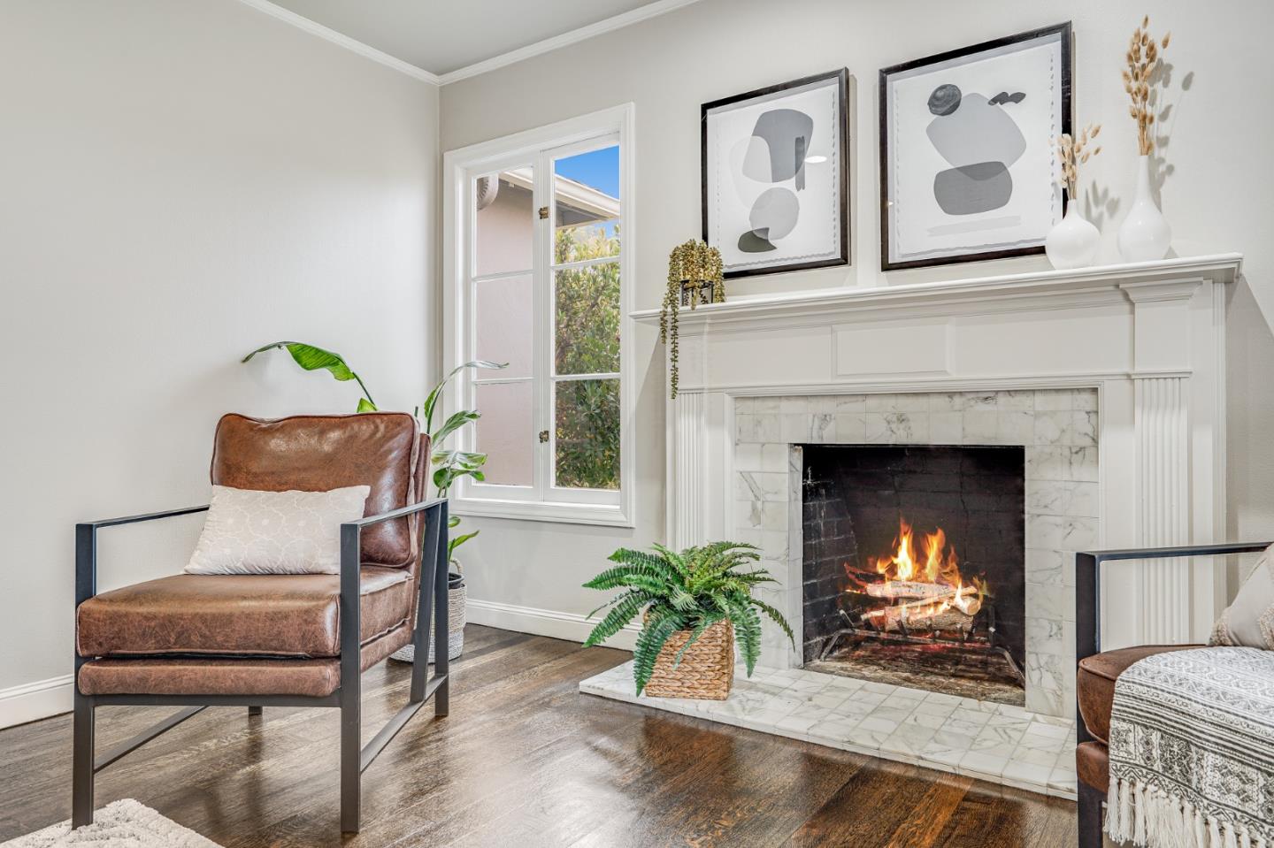 100 Chestnut Street San Carlos, CA 94070 - Photo 9 of 45 a living room with furniture and a fireplace