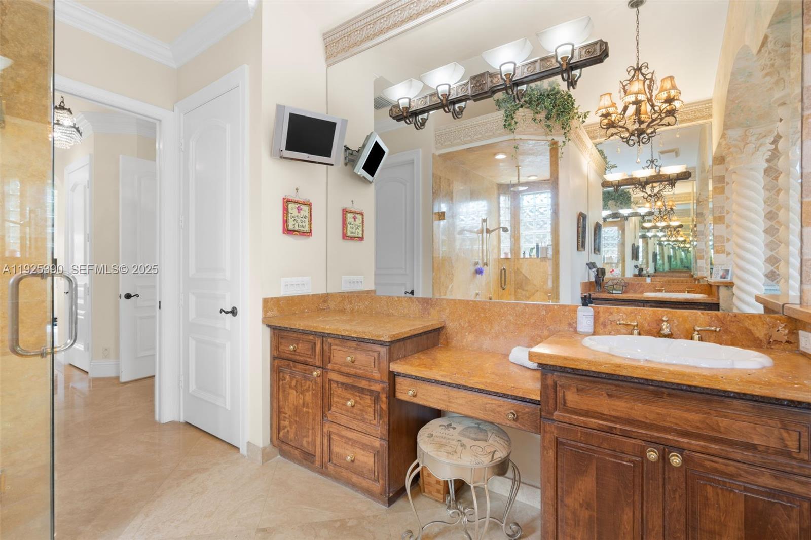 3406 Leigh Road Pompano Beach, FL 33062 - Photo 21 of 49 a spacious bathroom with a sink a mirror and a shower