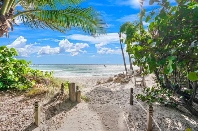 a view of a lake with a beach