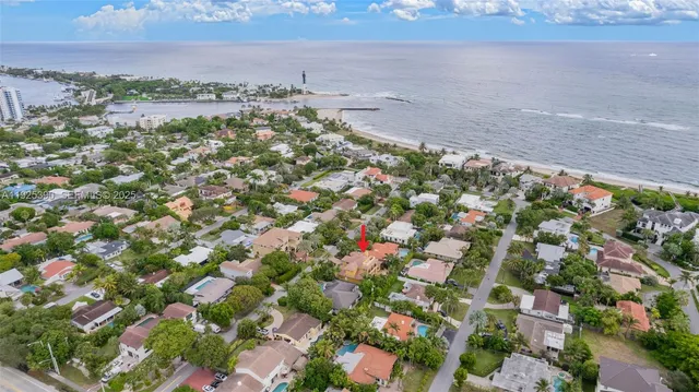 an aerial view of multiple house