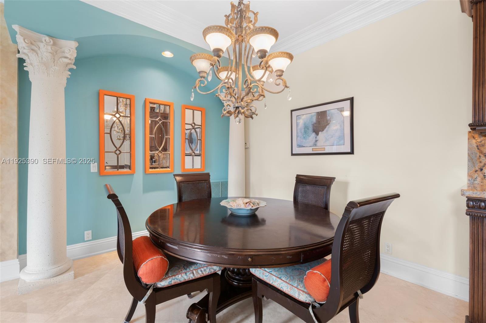 3406 Leigh Road Pompano Beach, FL 33062 - Photo 10 of 49 a dining room with furniture and chandelier