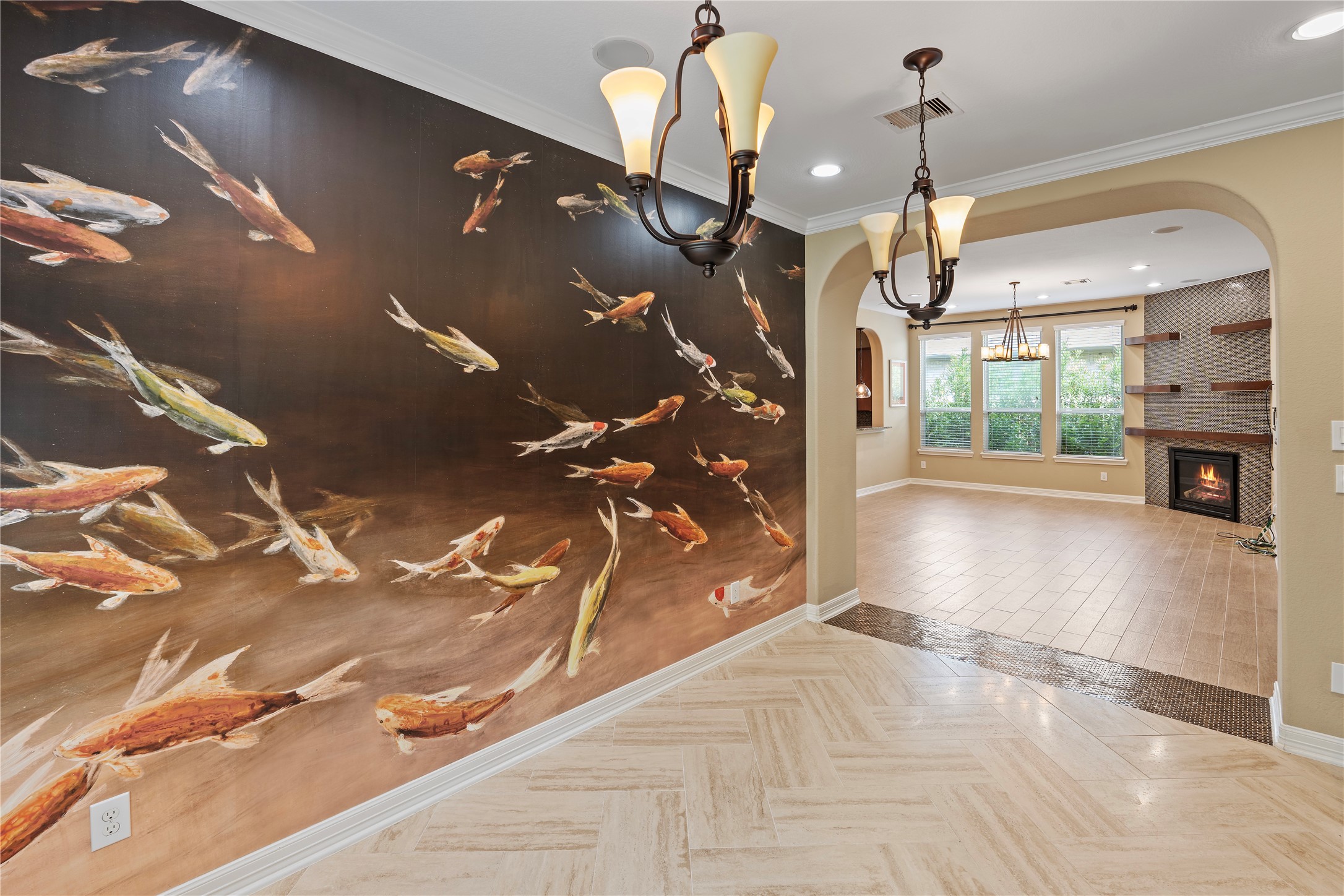 7423 Summer Night Lane Rosenberg, TX 77469 - Photo 14 of 44 a view of a livingroom with a fireplace
