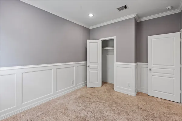 an empty room with closet