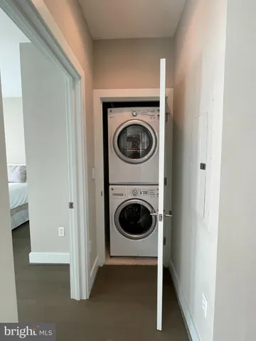 a view of a building and a street