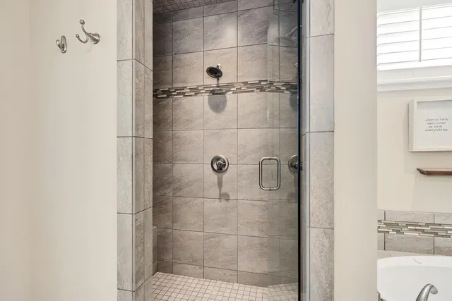 a bathroom with a shower