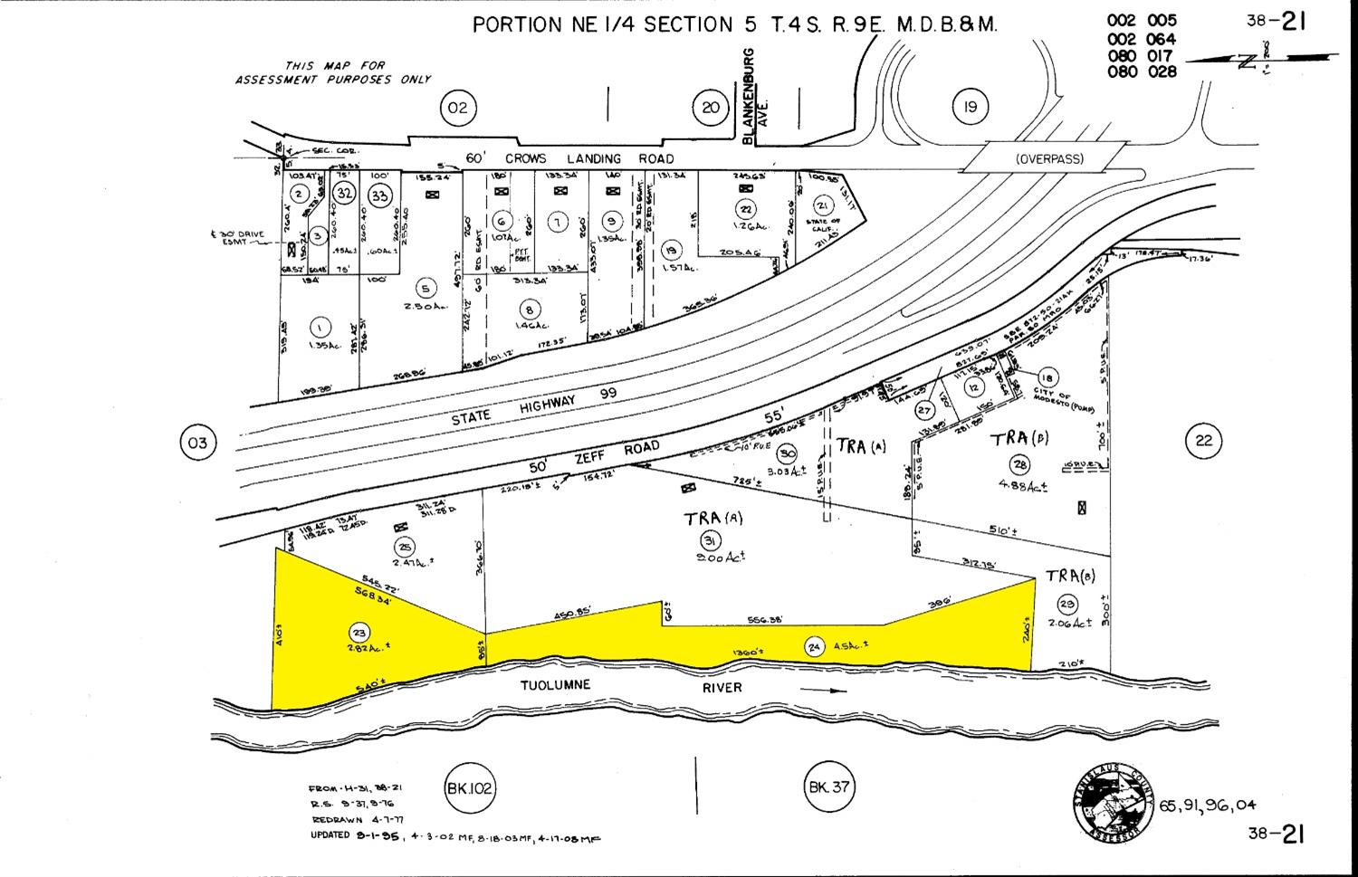 505 Zeff Road Modesto, CA 95351 - Photo 6 of 12 Parcel Map Highlighted