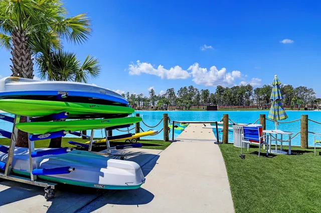 a view of swimming pool with an ocean view