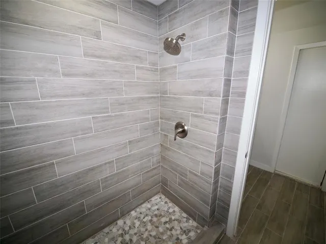 a bathroom with a shower