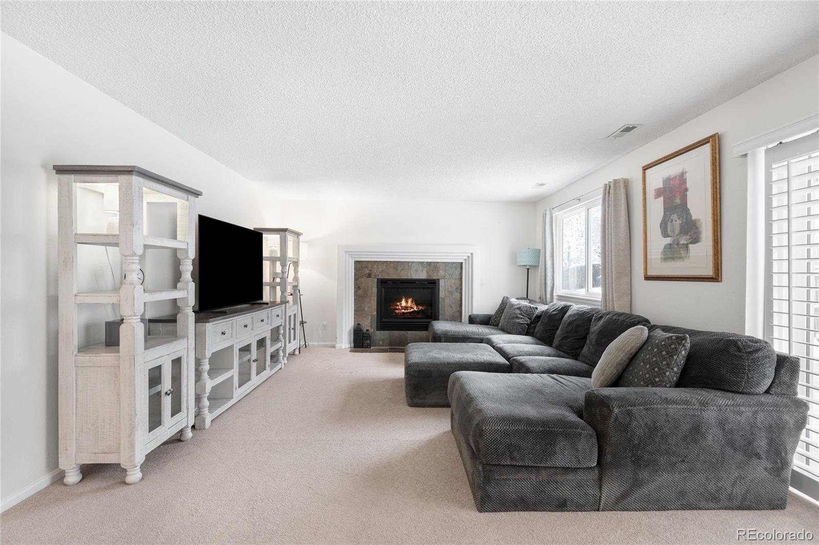 4132 South Jebel Way Aurora, CO 80013 - Photo 12 of 36 a living room with furniture and a flat screen tv