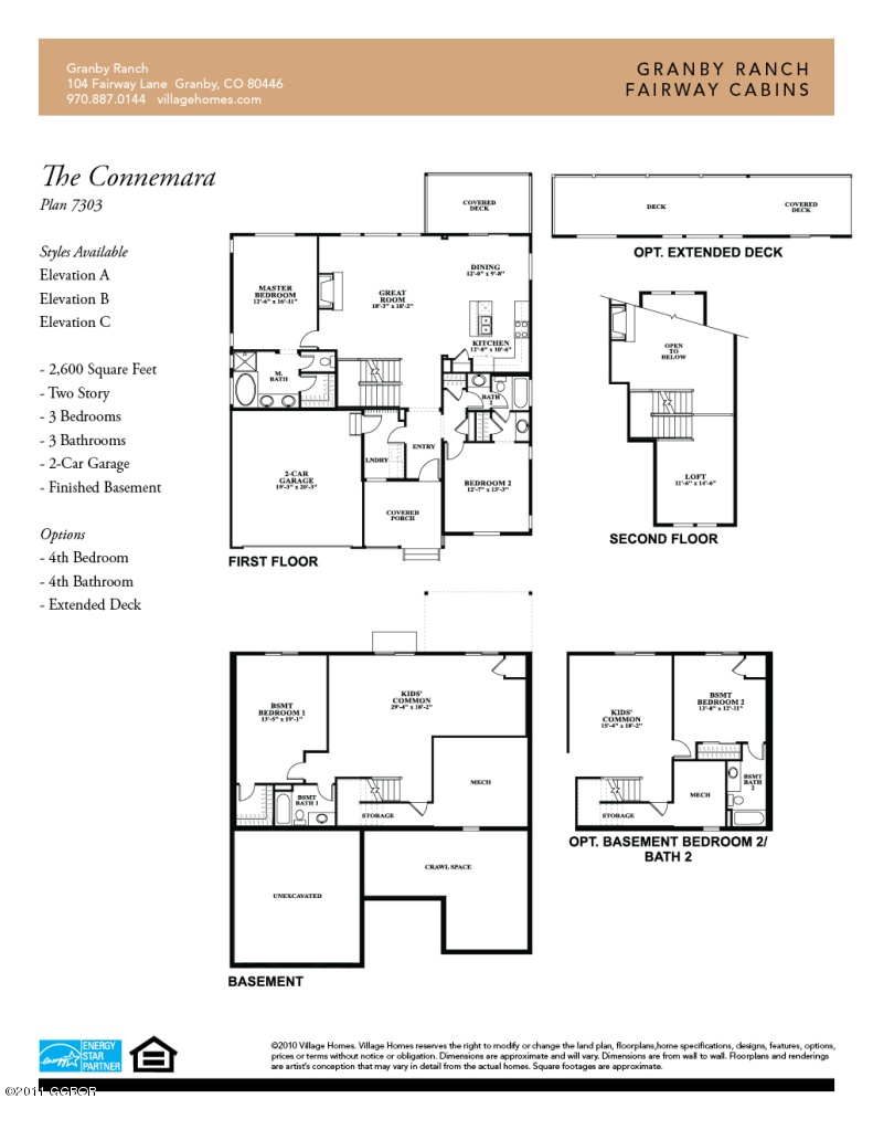 142 Fairway Valley Road Granby, CO 80446 - Photo 2 of 2 Connemera Floor Plan