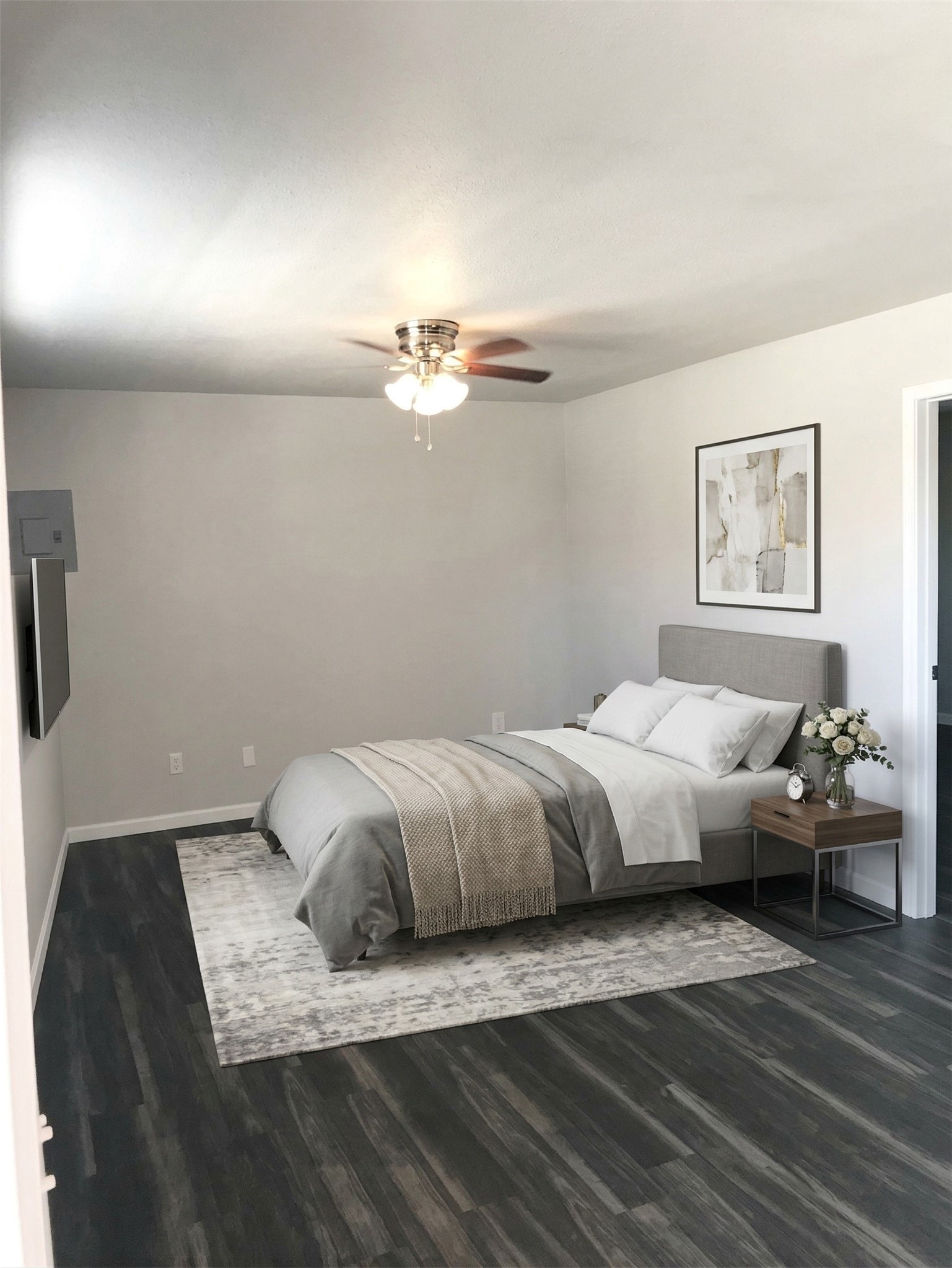 1020 North Main Street, Unit 9 Baytown, TX 77520 - Photo 2 of 8 a bedroom with a bed and lamp