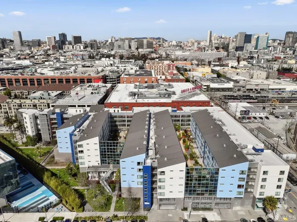 an aerial view of a city