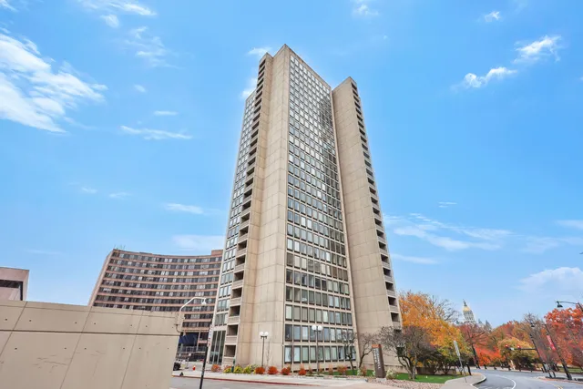 a front view of a building