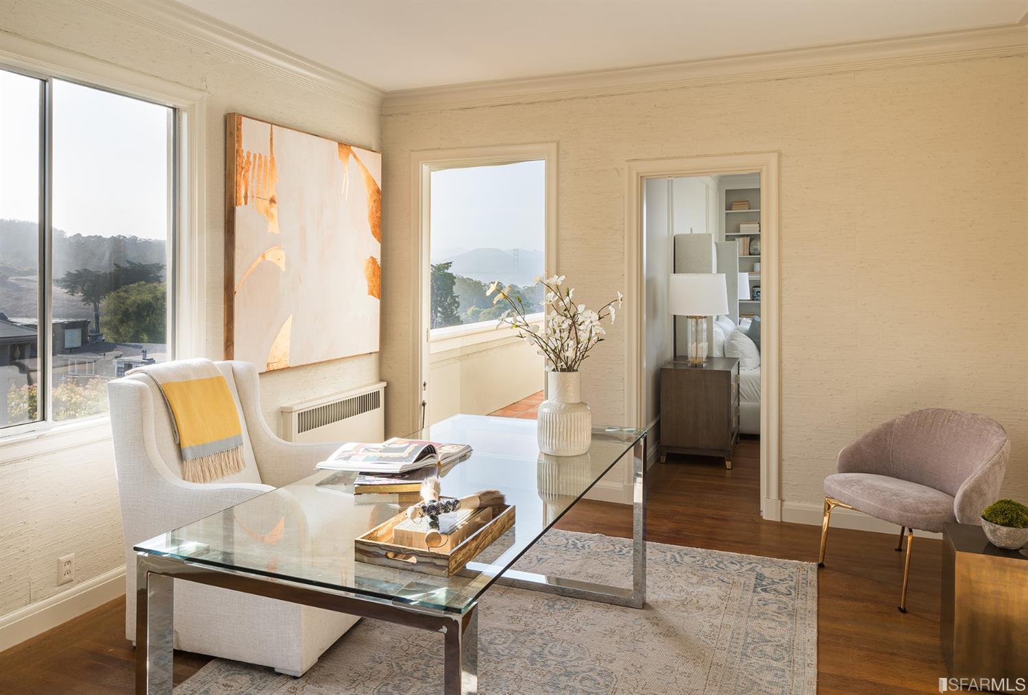 3498 Jackson Street San Francisco, CA 94118 - Photo 22 of 38 a bedroom with a bed and a large window