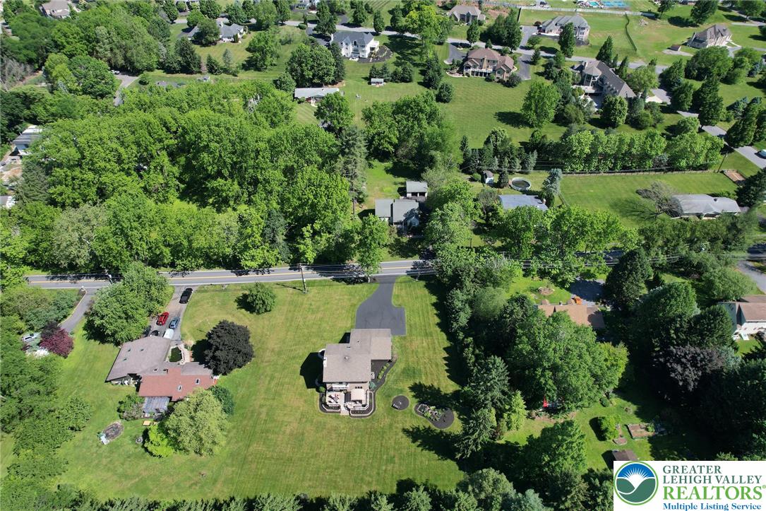 3470 Brodhead Road Bethlehem, PA 18020 - Photo 31 of 84 An aerial perspective reveals a private residence nestled amidst verdant landscaping.