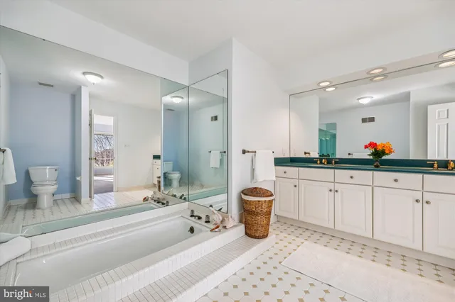 a outdoor space of a building with traffic signal lights