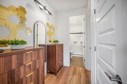a view of a bathroom with a tub