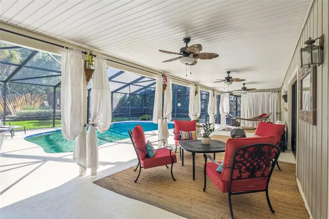 a outdoor space with furniture