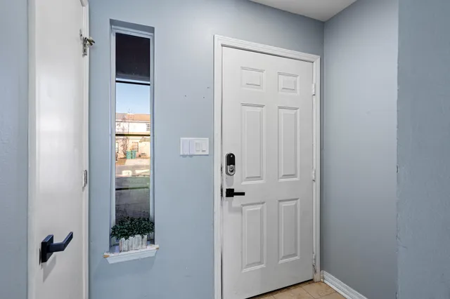 a view of a bathroom with a small space