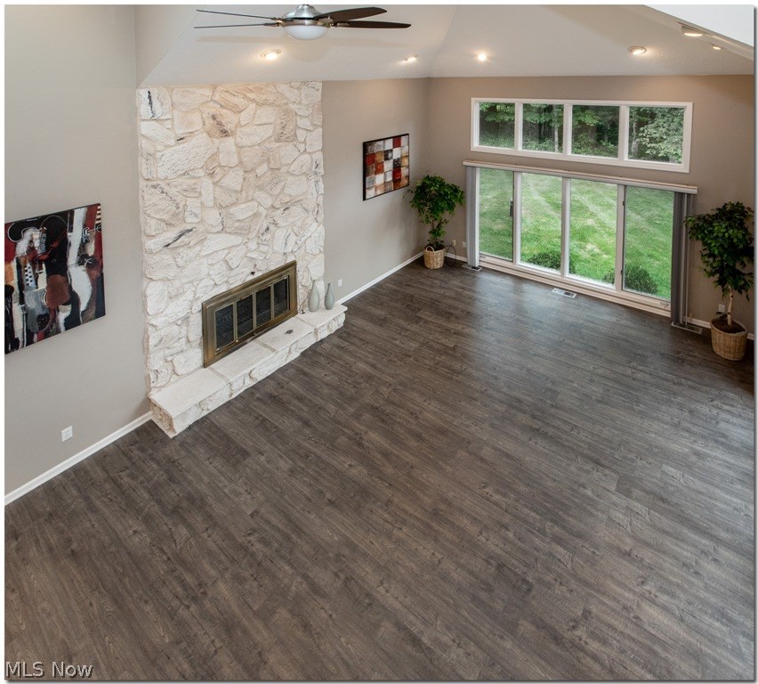 3225 Old Brainard Road Pepper Pike, OH 44124 - Photo 7 of 35 Incredible Two Story Great Room with New Flooring, Stone Fireplace, Built-ins with Wet Bar & French Doors Leading
to the Large Deck