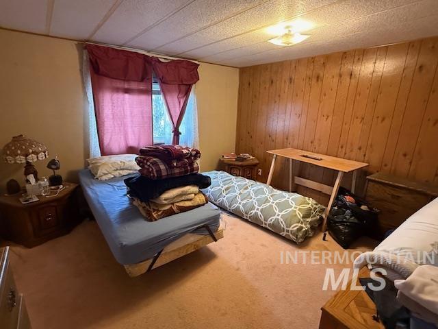 2934 East Little Basin Road King Hill, ID 83633 - Photo 13 of 29 Carpeted bedroom featuring wooden walls